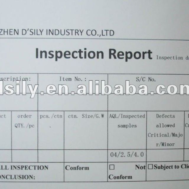 Quality Inspection Report of Down Comforters