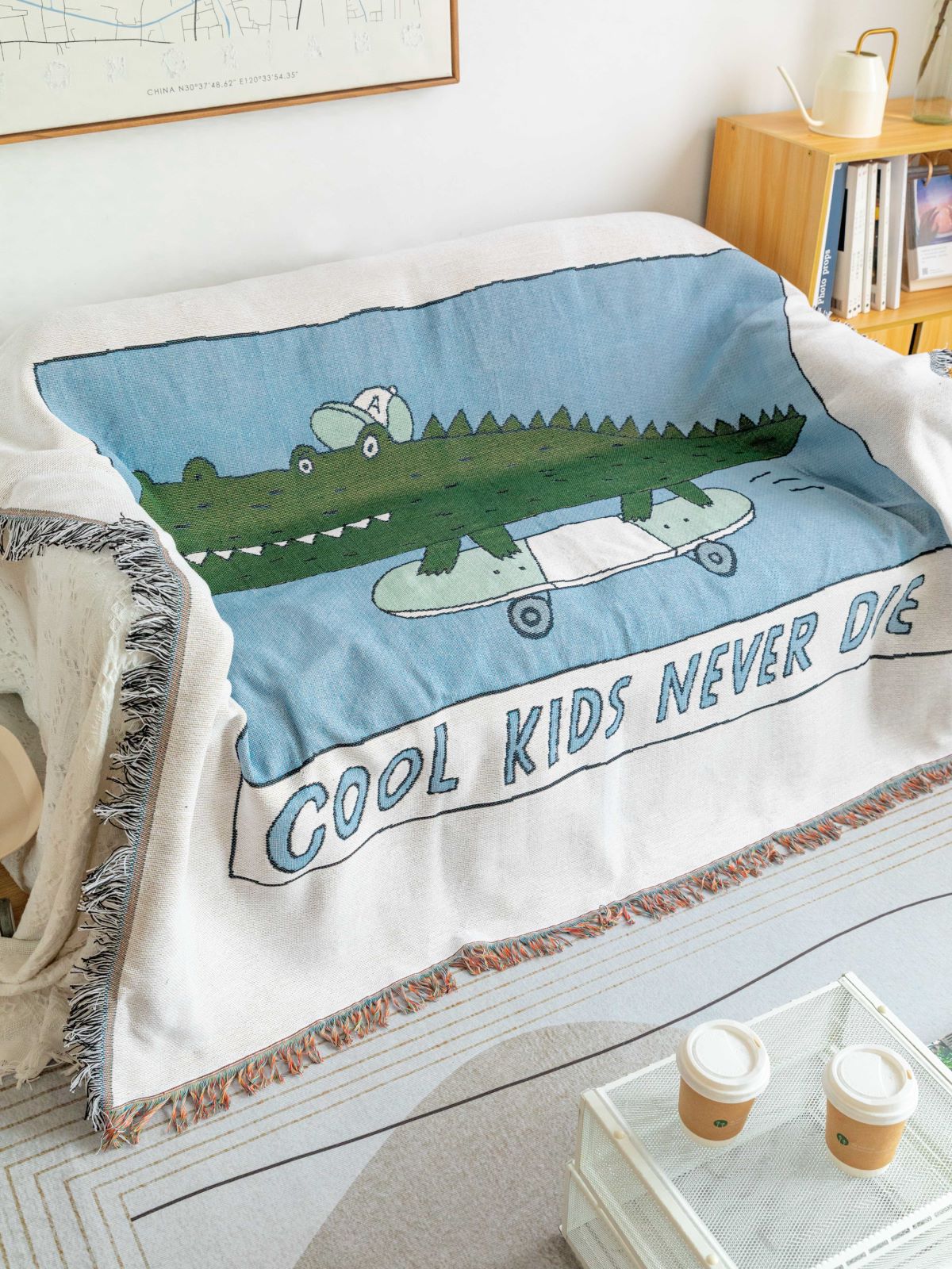 Title: The Crocodile Familys Duck Feather Blanket